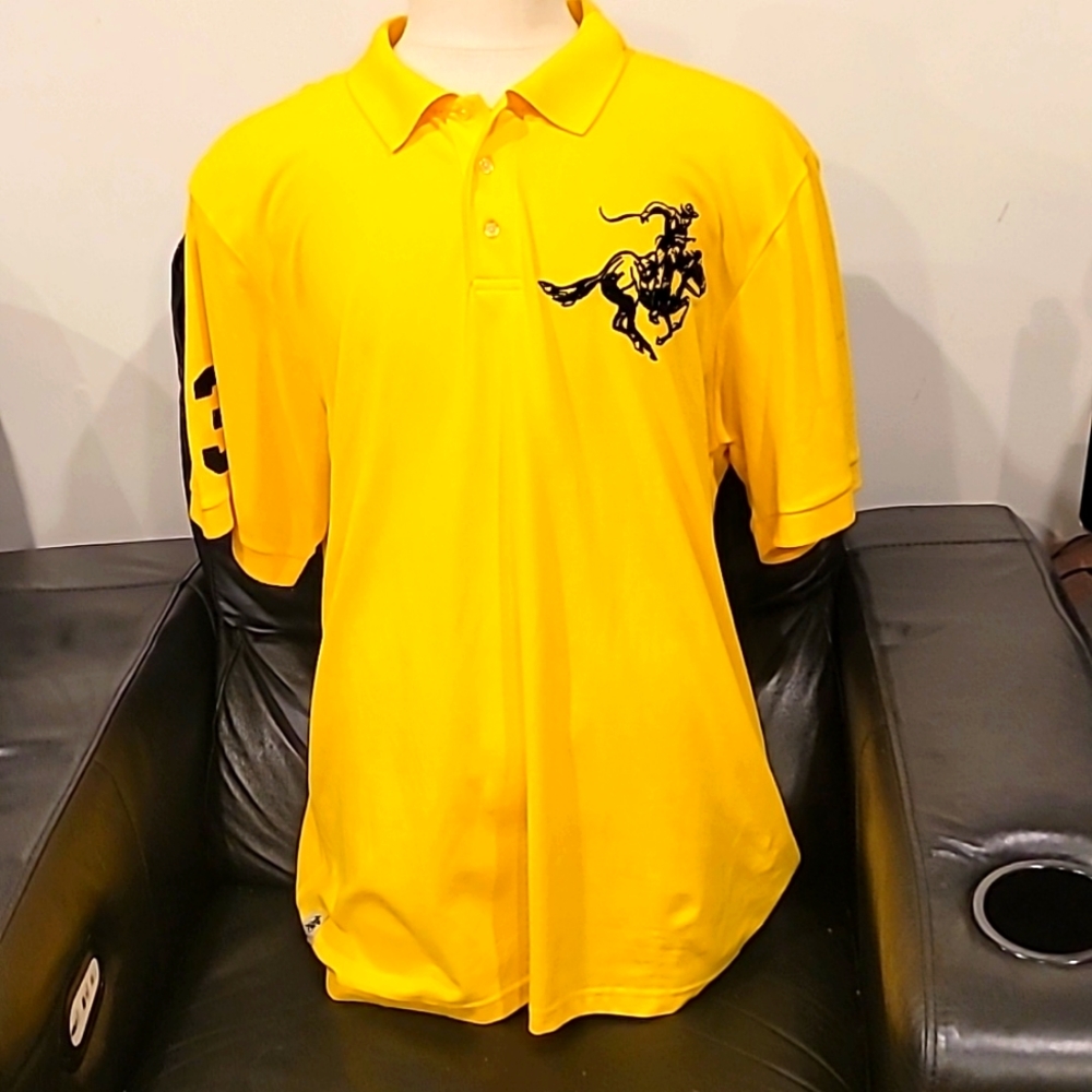 Winchester Mens  Collared Short Sleeve Polo Shirt Top Yellow Size 4XL